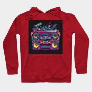 Ghetto Blaster Boom Box 80s Hip-Hop Stereo Hoodie